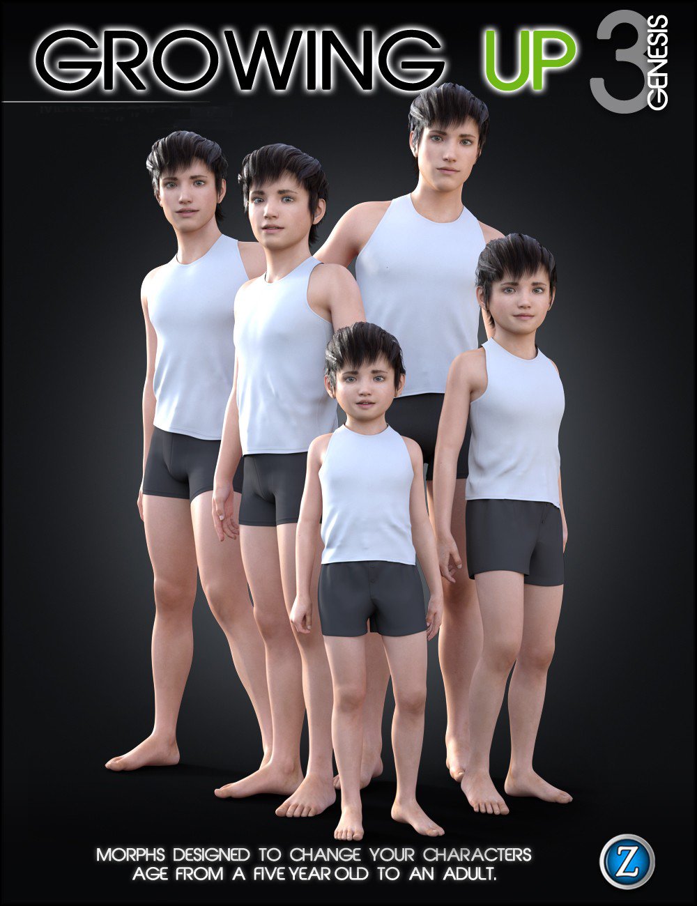 Growing Up for Genesis 3 Male(s) by: Zev0, 3D Models by Daz 3D