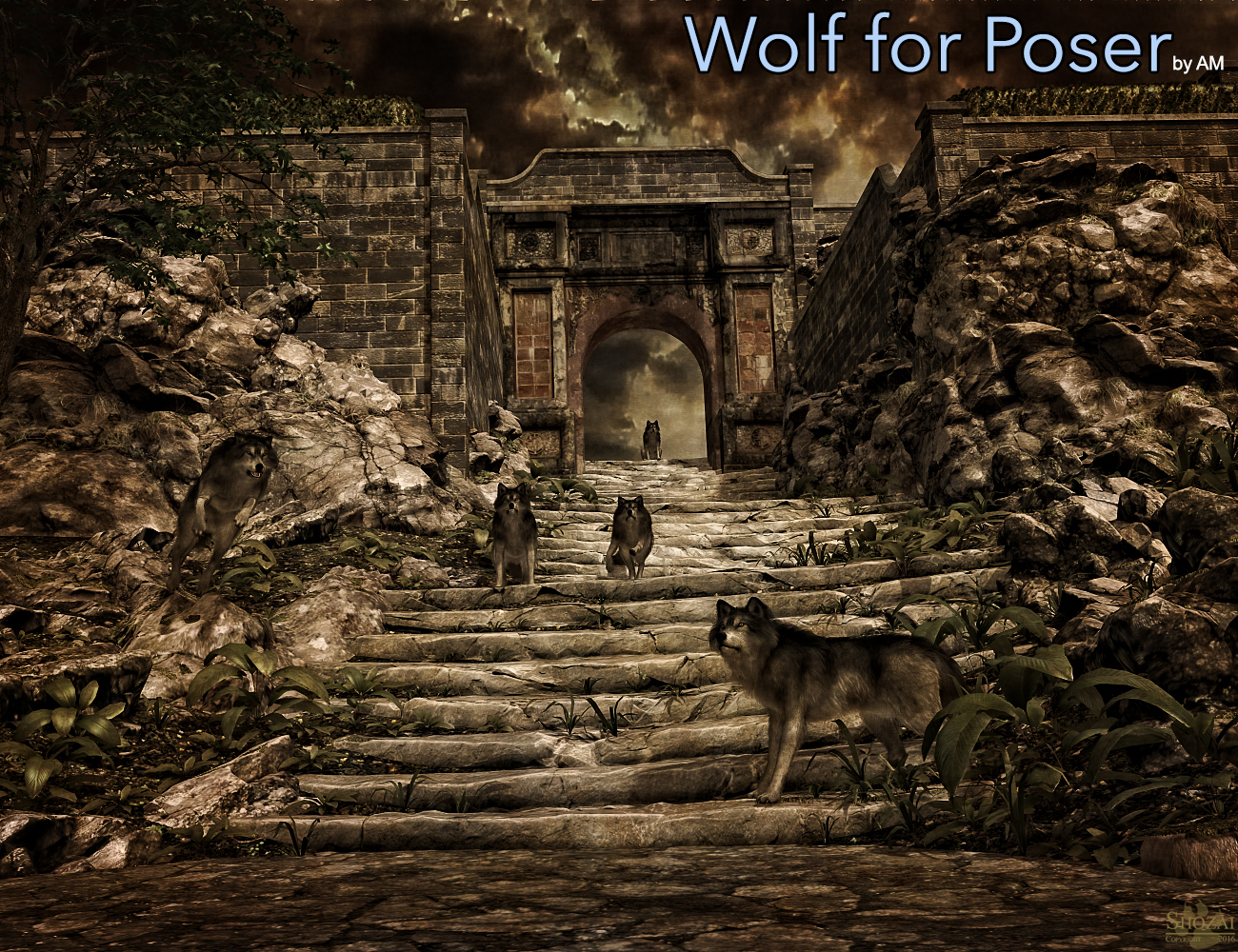 Wolf 2.0 for Poser by AM by: Alessandro_AM, 3D Models by Daz 3D