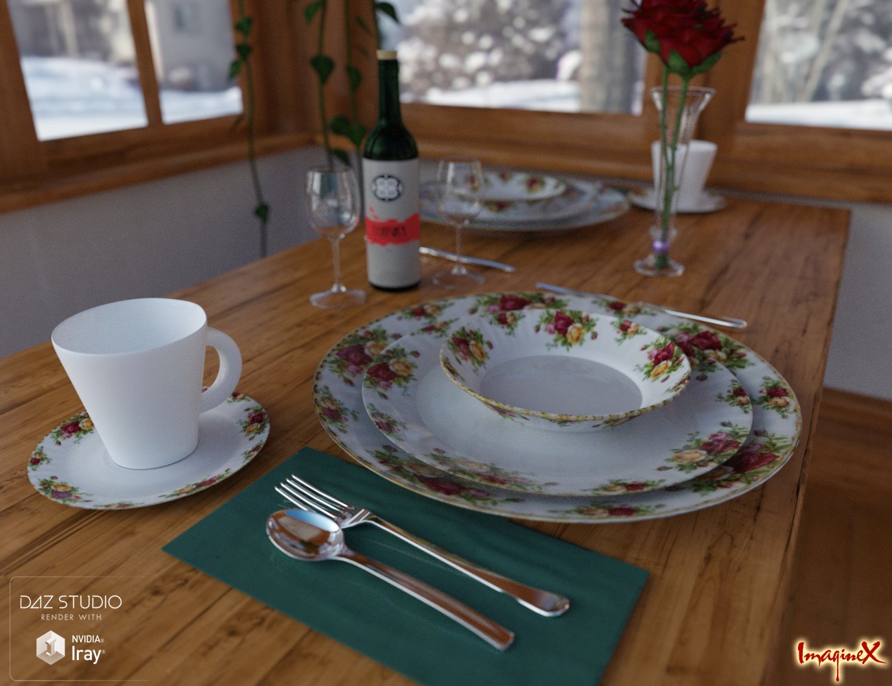 Dinnerware for Iray Dinnerware for Iray by: ImagineX, 3D Models by Daz 3D