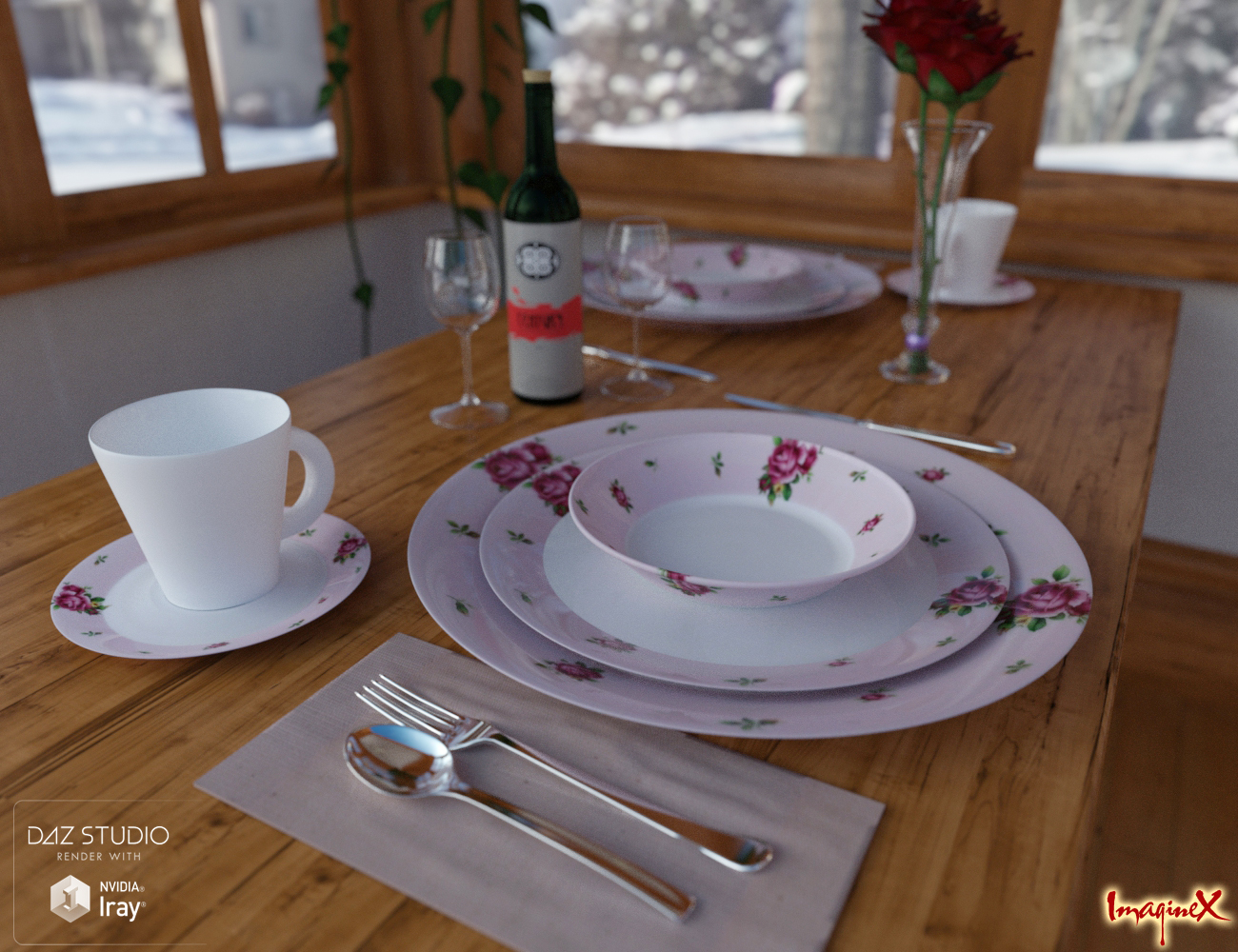 Dinnerware for Iray by: ImagineX, 3D Models by Daz 3D