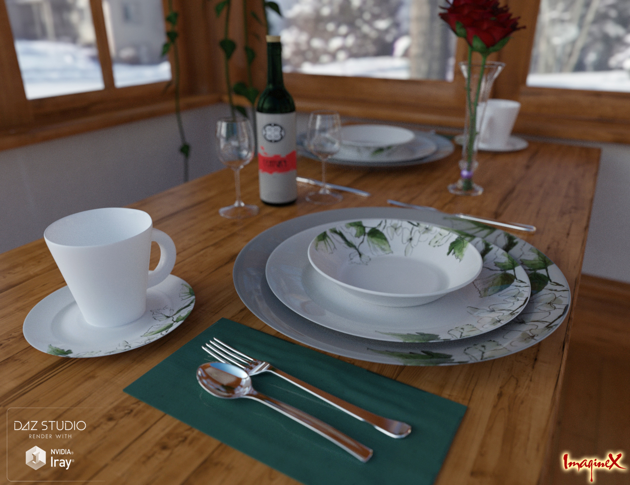Dinnerware for Iray by: ImagineX, 3D Models by Daz 3D