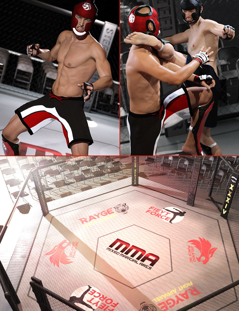 MMA Fighter Bundle by: , 3D Models by Daz 3D