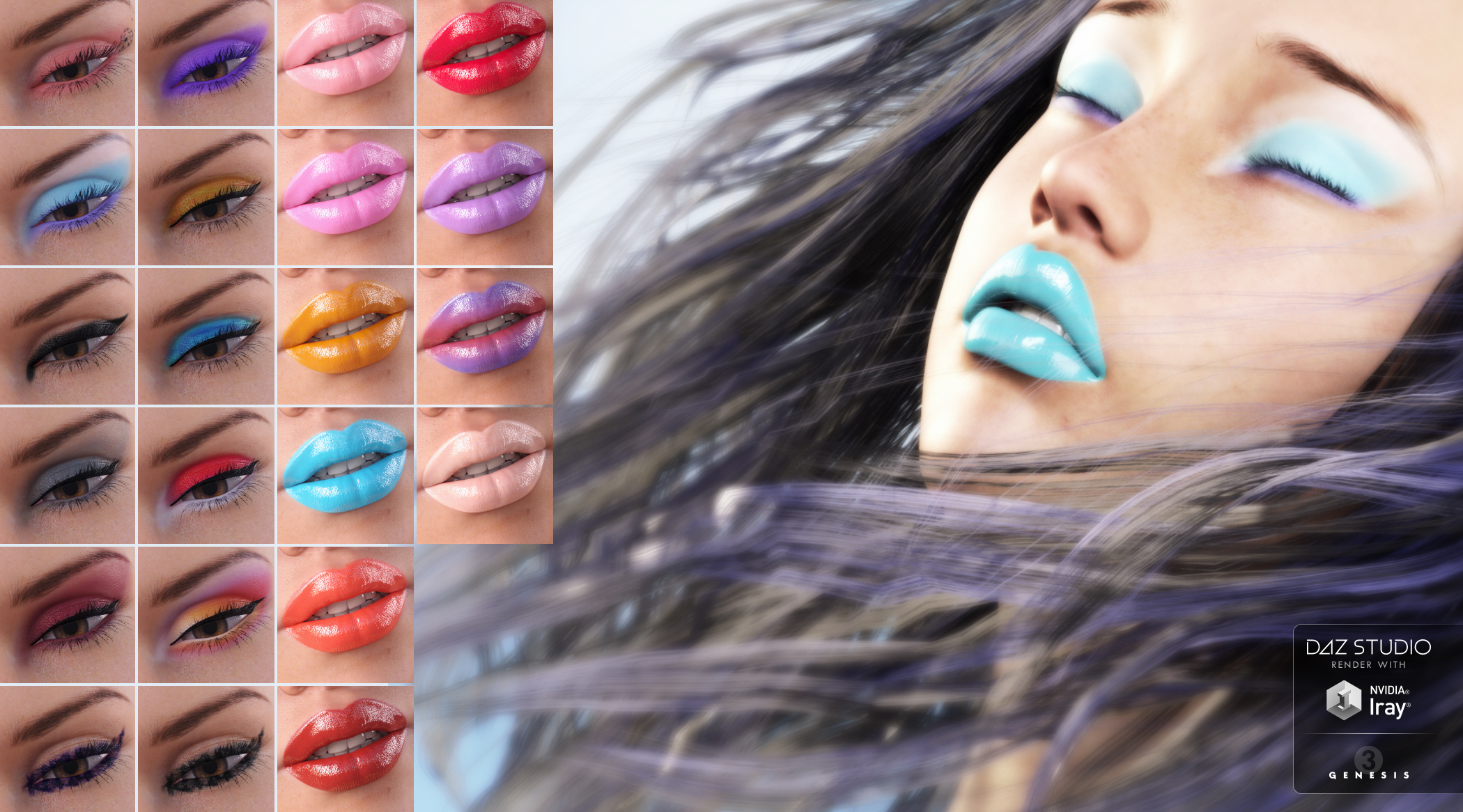 L.I.E Make-up Set 2 for Genesis 3 Female(s) L.I.E Make-up Set 2 for Genesis 3 Female(s) by: Neikdian, 3D Models by Daz 3D