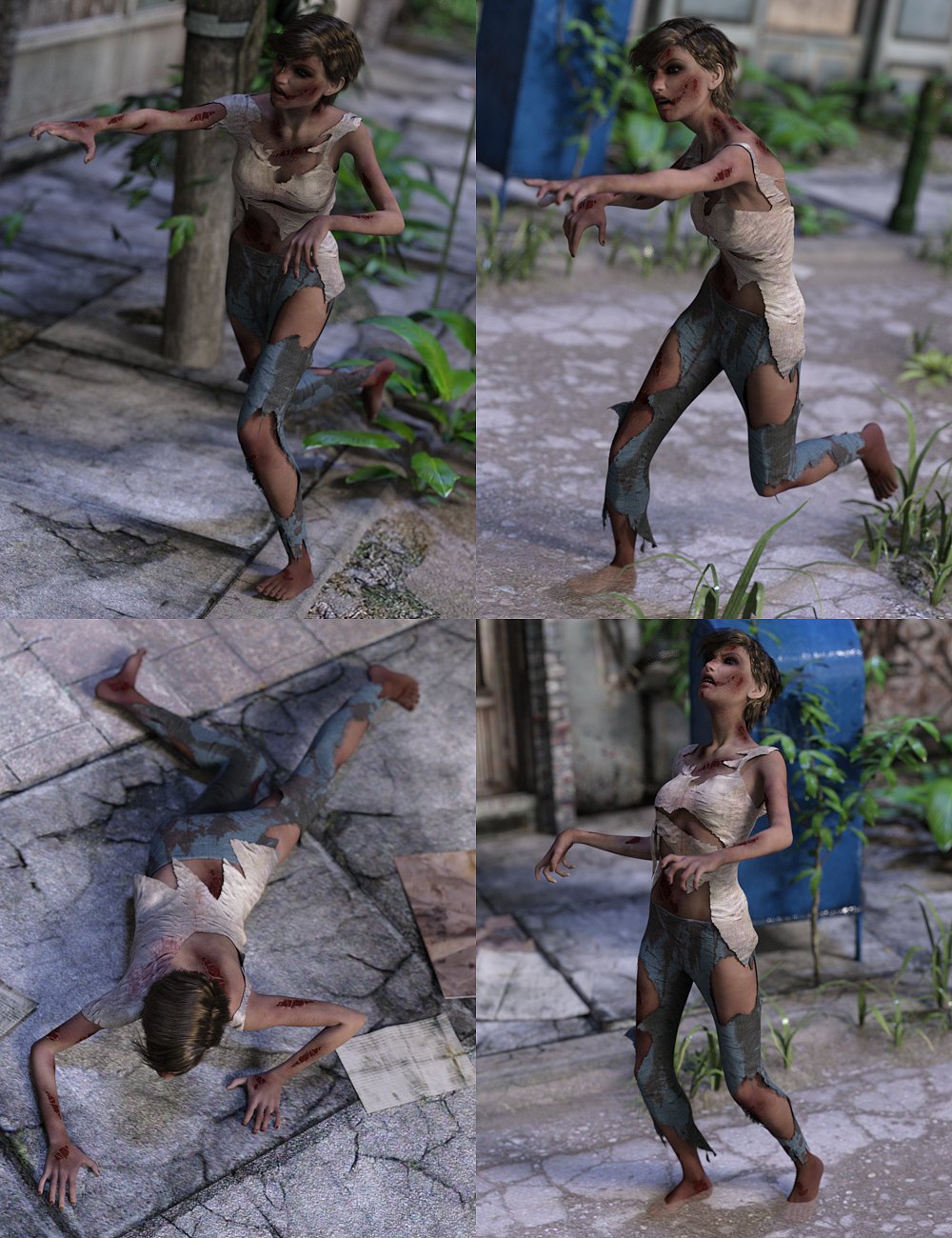 Zombie Hoard Poses Zombie Hoard Poses by: FeralFey, 3D Models by Daz 3D