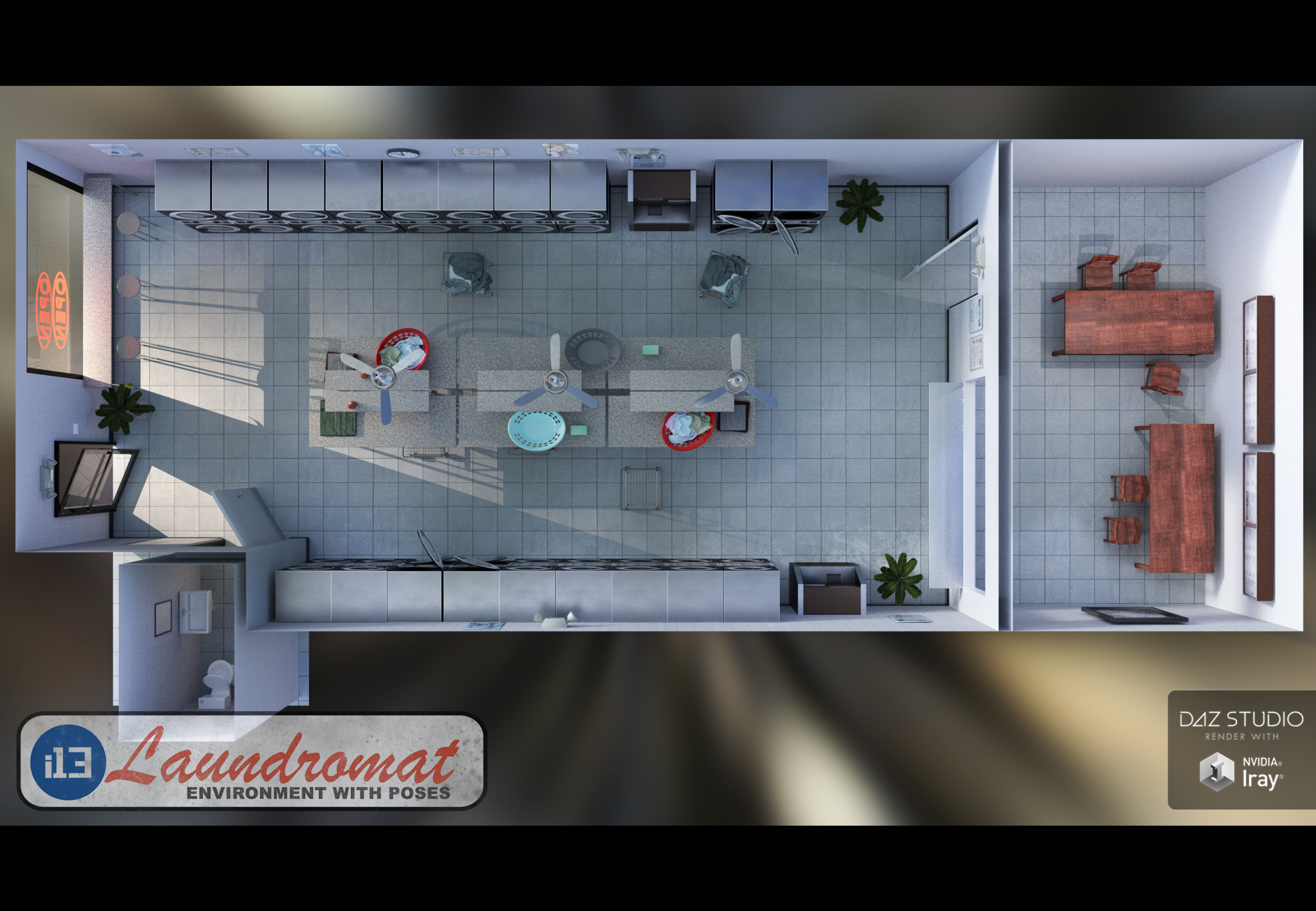 i13 Laundromat Environment with Poses i13 Laundromat Environment with Poses by: ironman13, 3D Models by Daz 3D