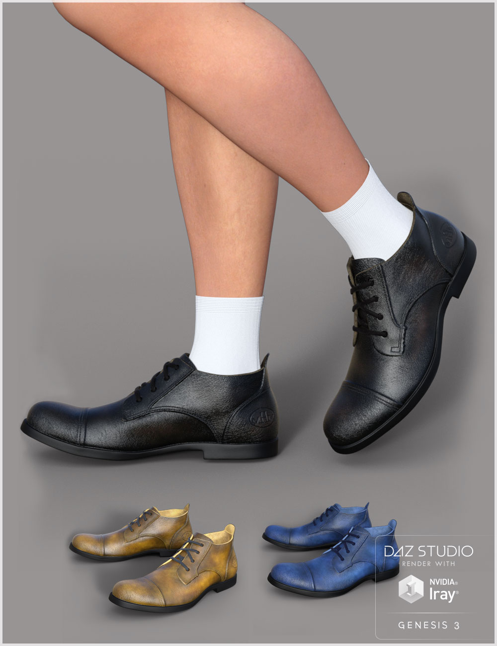 Leather Shoes For Genesis 3 Male(s) | Daz 3D