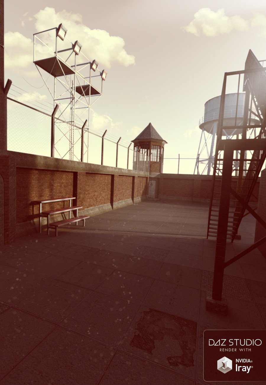 Prison Exercise Yard Prison Exercise Yard by: David BrinnenForbiddenWhispers, 3D Models by Daz 3D