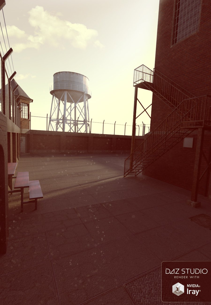 Prison Exercise Yard by: David BrinnenForbiddenWhispers, 3D Models by Daz 3D