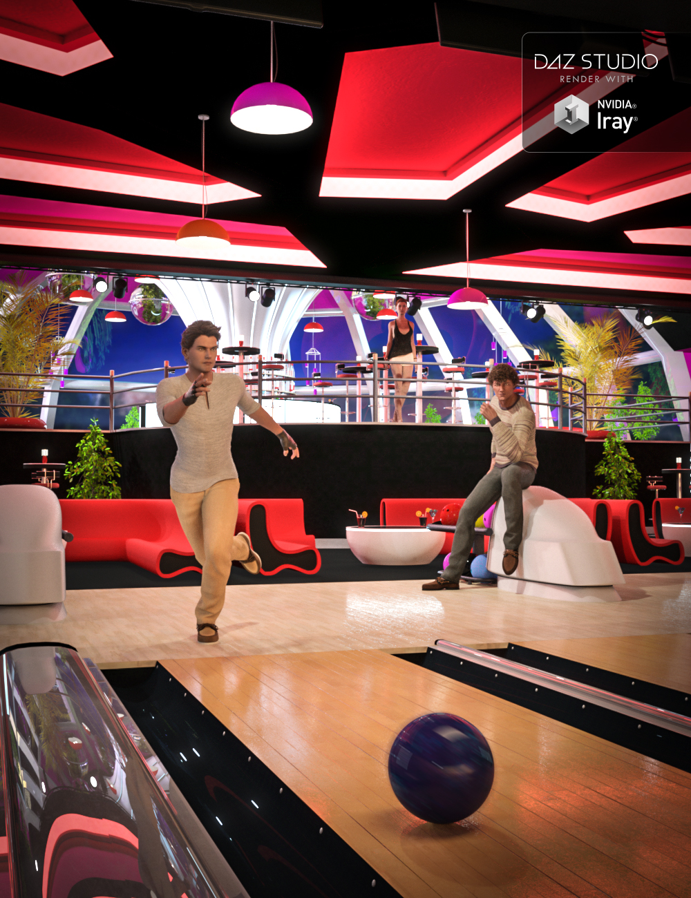 Bowling Lounge by: Mely3D, 3D Models by Daz 3D