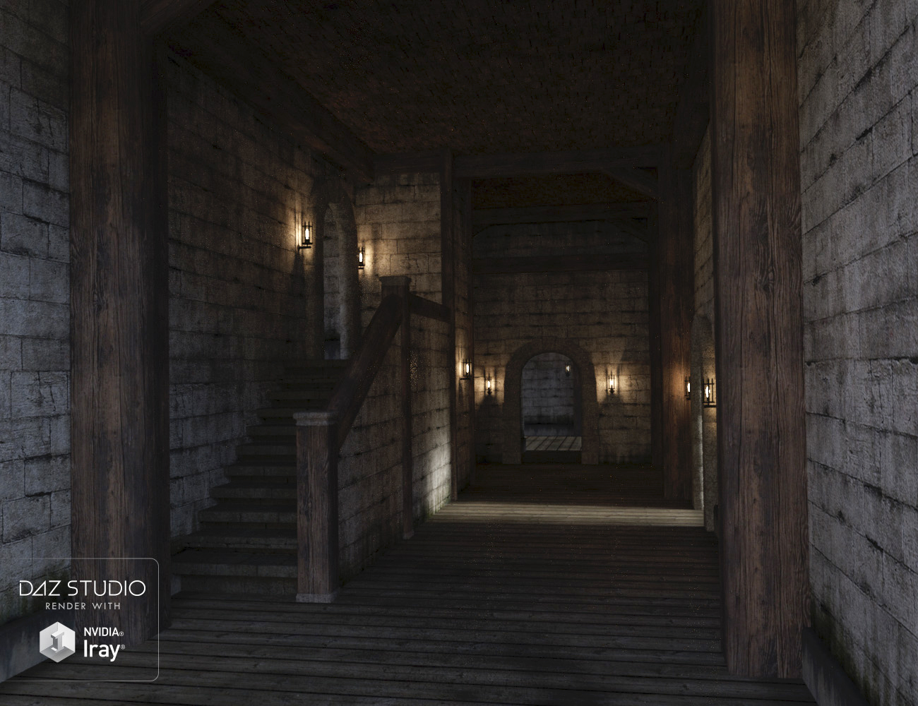 Castle Hallway by: , 3D Models by Daz 3D