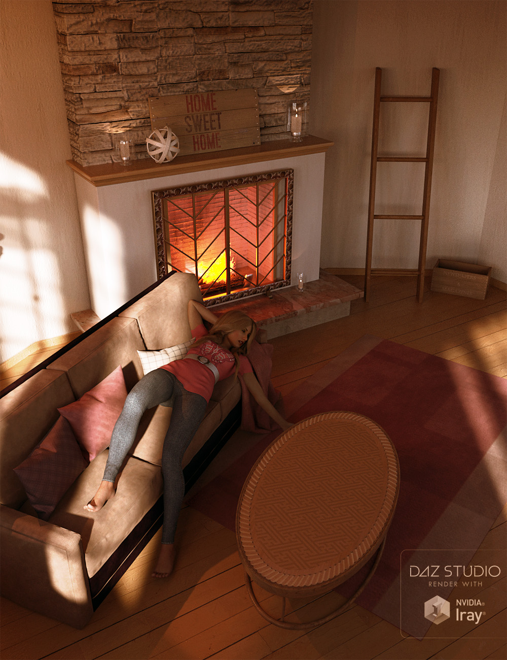 Rustic Living Room by: ForbiddenWhispers, 3D Models by Daz 3D