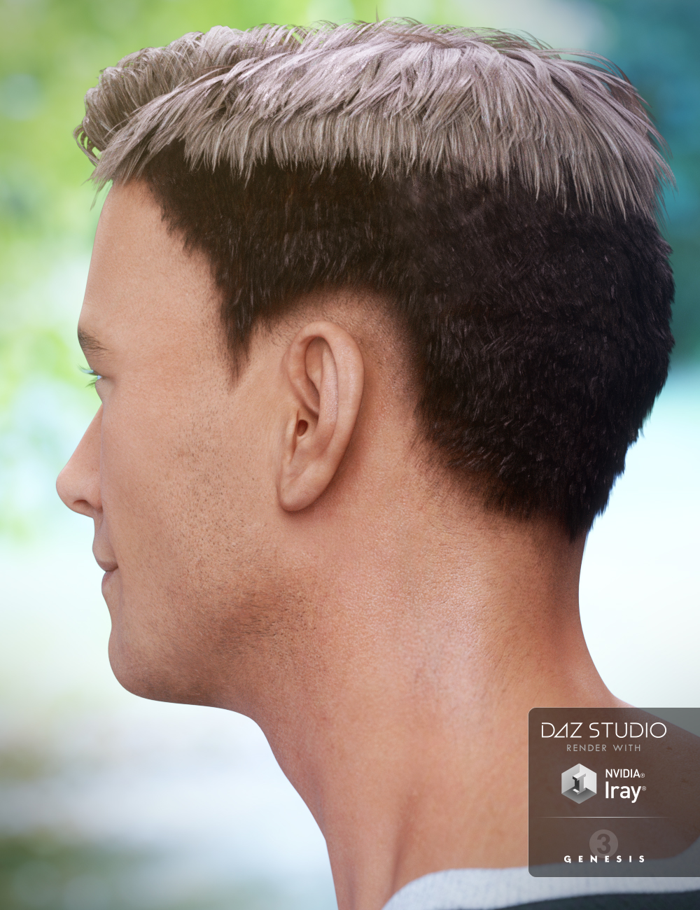 Action Guy Hair for Genesis 3 Male(s) by: goldtassel, 3D Models by Daz 3D
