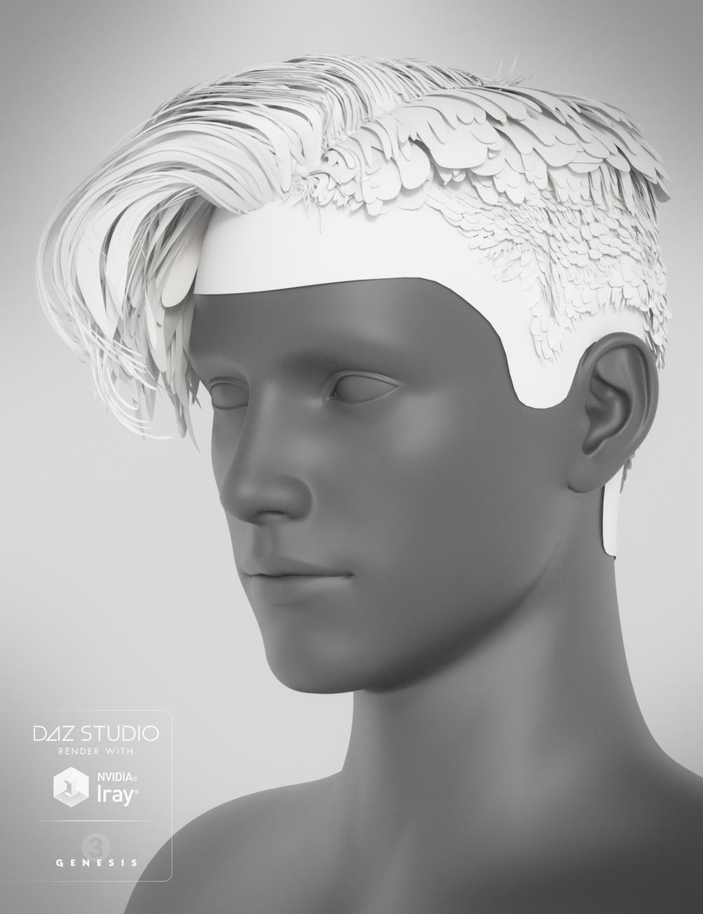 Action Guy Hair for Genesis 3 Male(s) by: goldtassel, 3D Models by Daz 3D