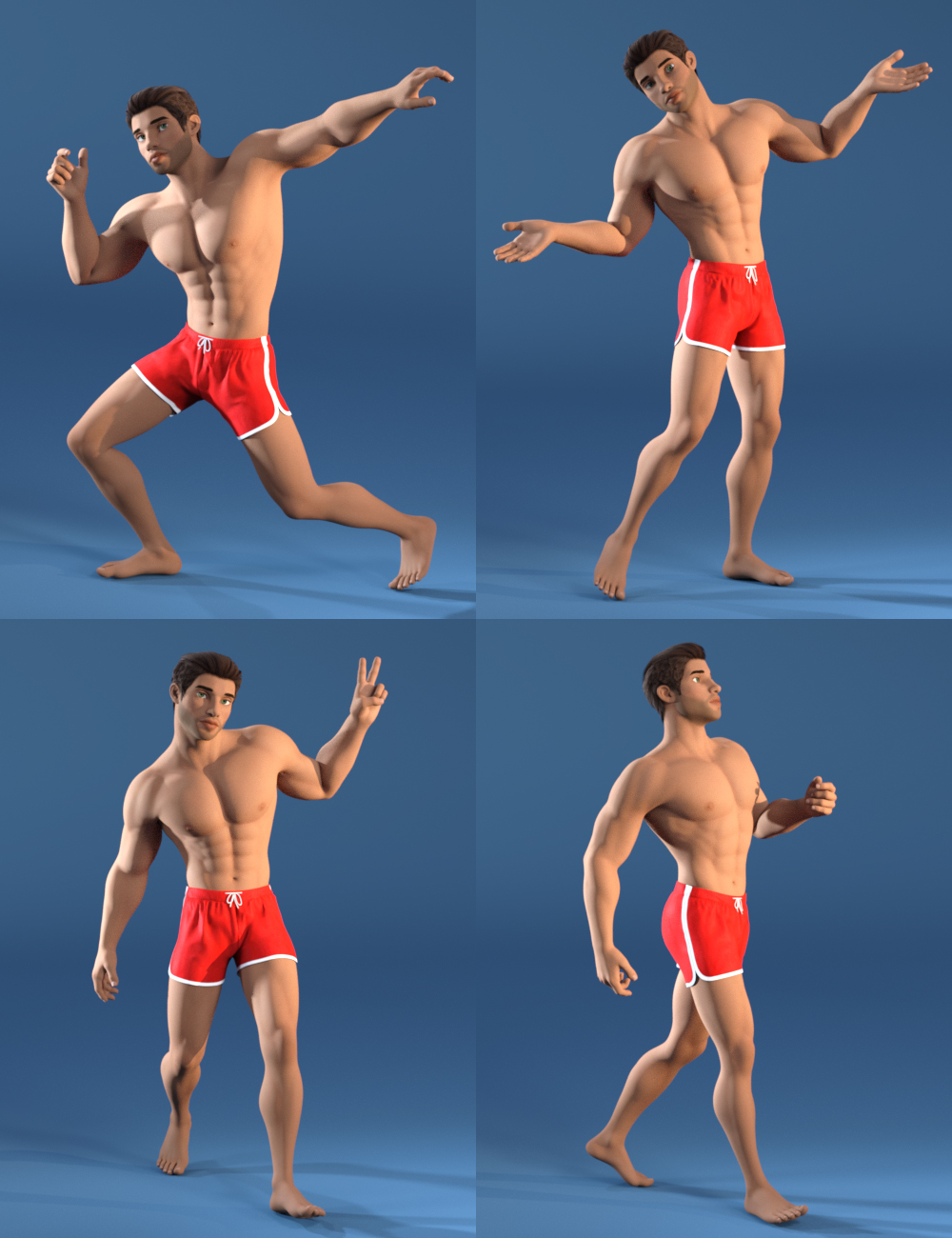 Capsces Tooned Poses for Guy 7 by: Capsces Digital Ink, 3D Models by Daz 3D