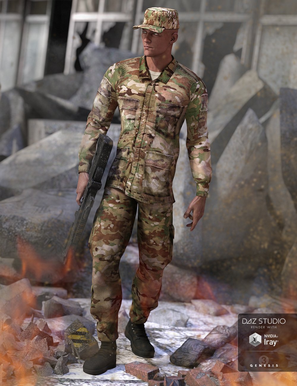 Army Uniform Textures for Genesis 3 Male(s) and Genesis 2 Male(s) by: Sarsa, 3D Models by Daz 3D