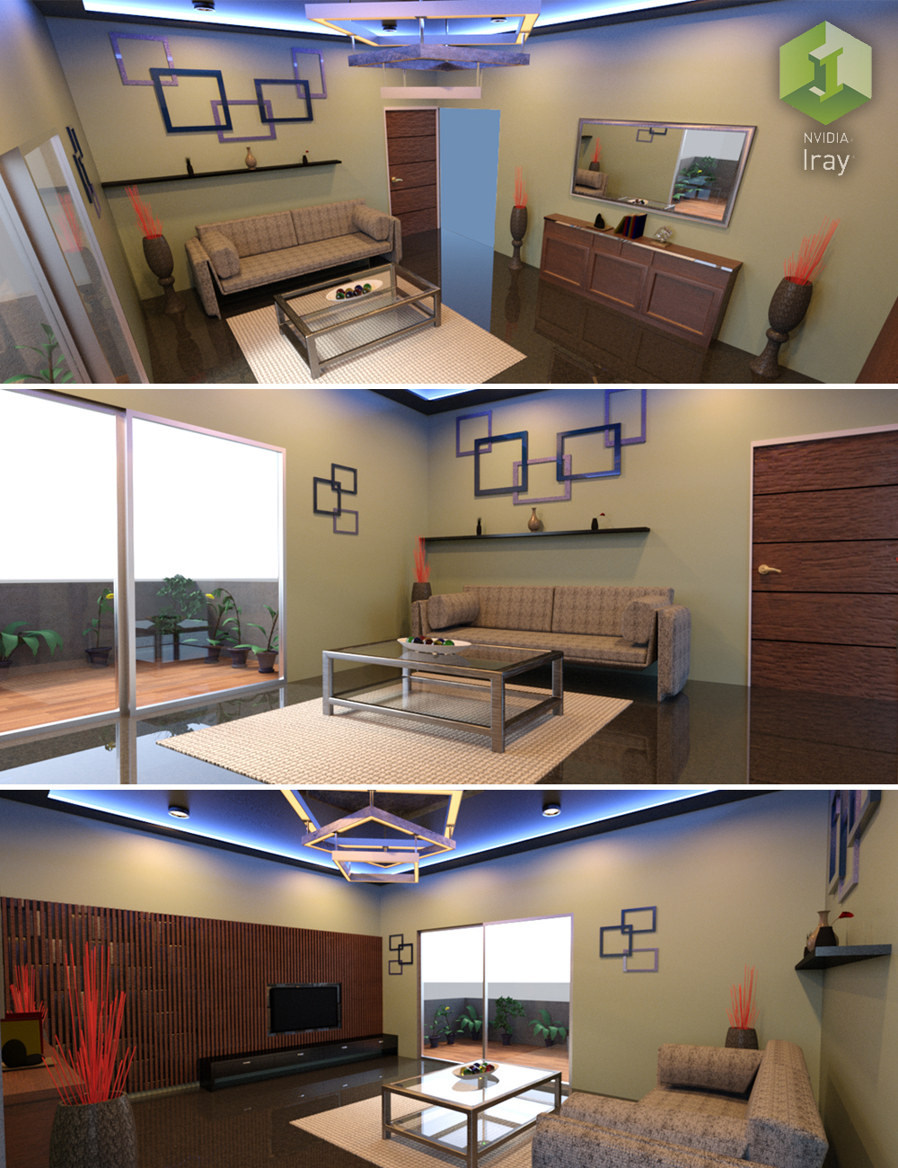 Modern Living Room Set 1 by: Tesla3dCorp, 3D Models by Daz 3D