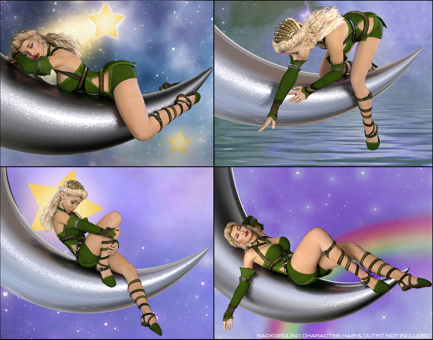 Z Enchanted Moon and Poses by: Zeddicuss, 3D Models by Daz 3D