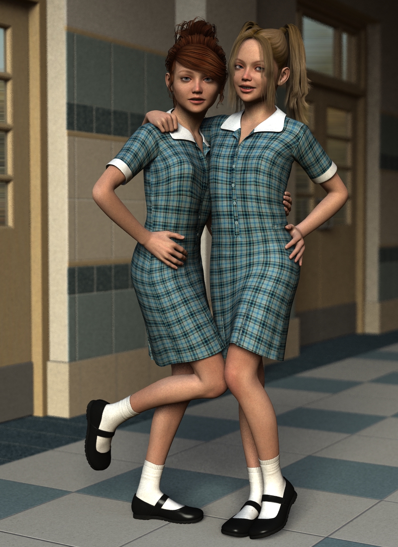 Uniform Dress for Genesis 2 Female(s) by: Dogz, 3D Models by Daz 3D