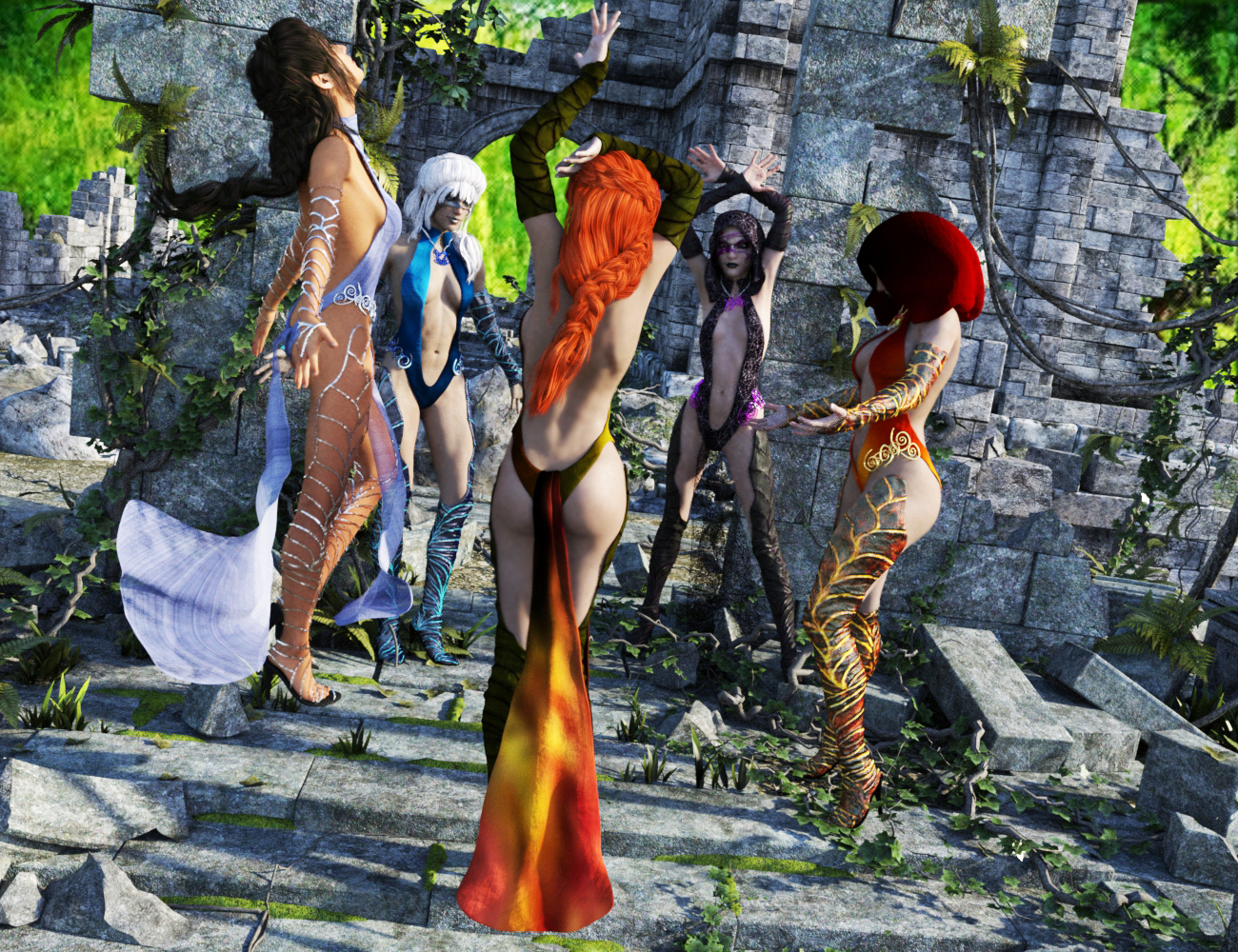 Elementalist Witch for Genesis 3 Female(s) by: Larisha, 3D Models by Daz 3D