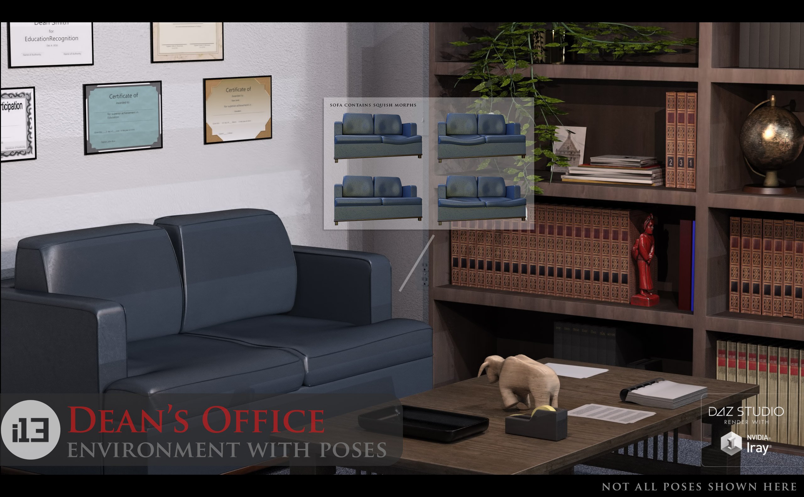 i13 Dean's Office with Poses by: ironman13, 3D Models by Daz 3D