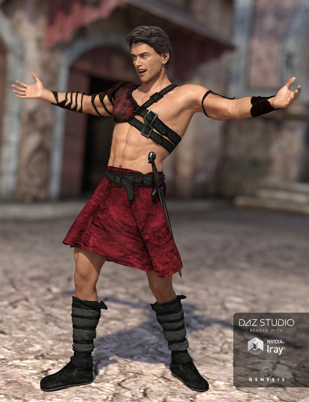 Leather Warrior Outfit Textures by: Sarsa, 3D Models by Daz 3D