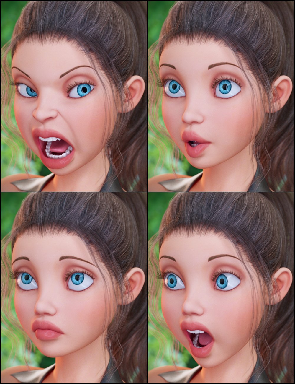 Capsces Tooned Expressions for The Girl 7 by: Capsces Digital Ink, 3D Models by Daz 3D