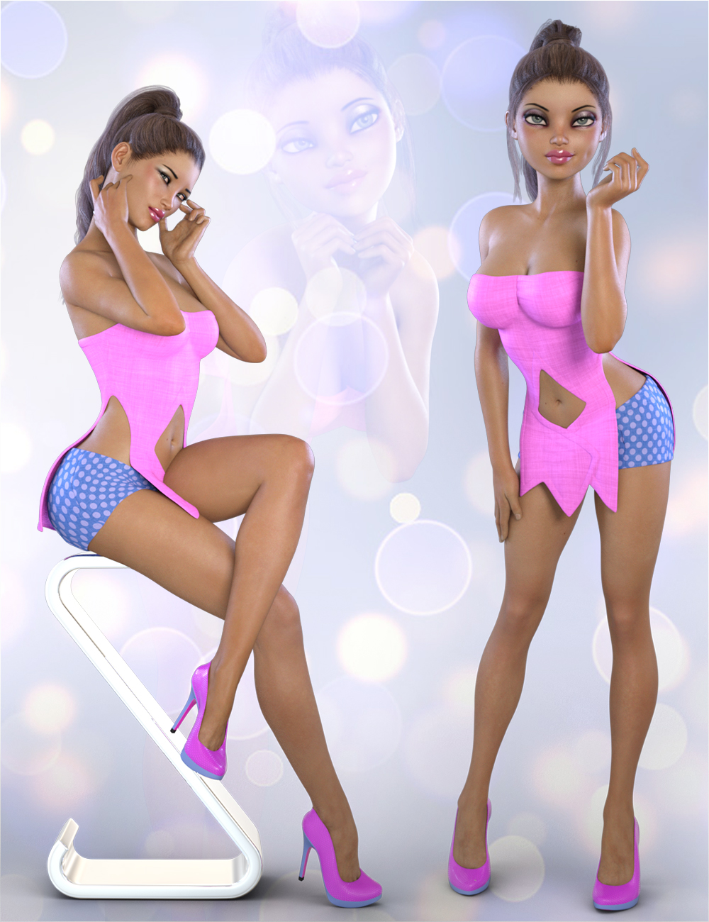 Z Coquette - Poses for Genesis 3 Female and The Girl 7 by: Zeddicuss, 3D Models by Daz 3D