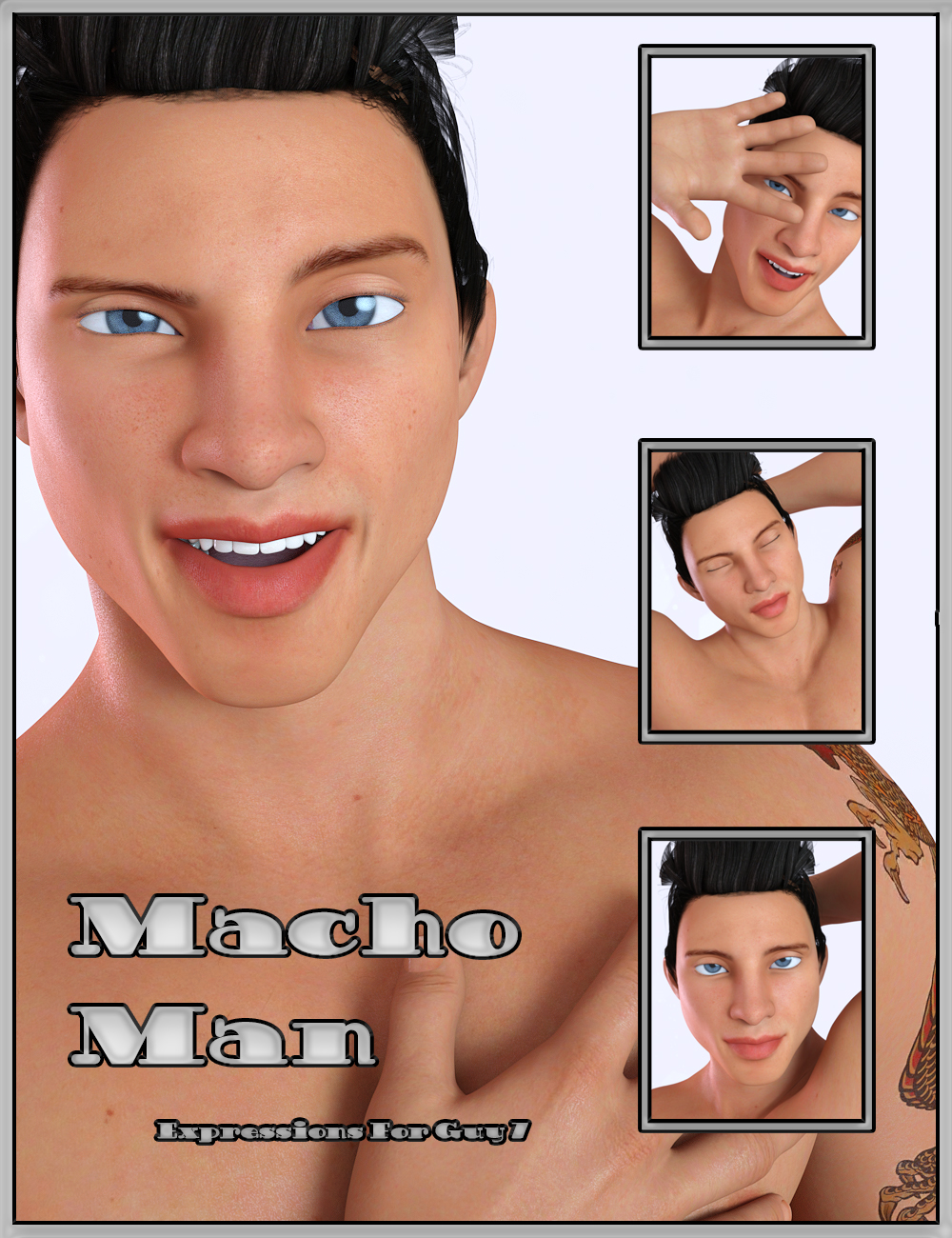 Macho Man Expressions for The Guy 7 by: lunchlady, 3D Models by Daz 3D
