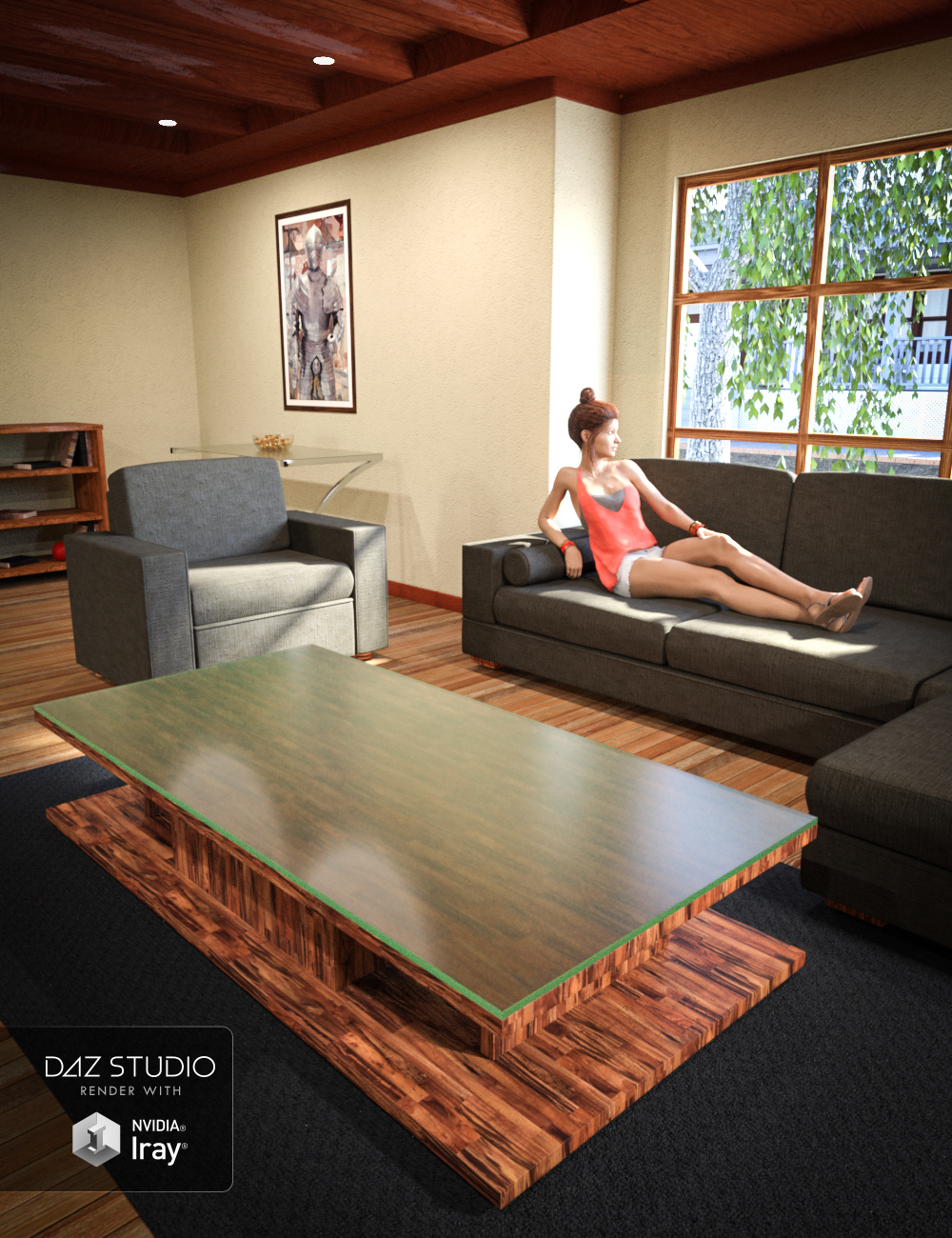 Interior Living Room Set by: , 3D Models by Daz 3D