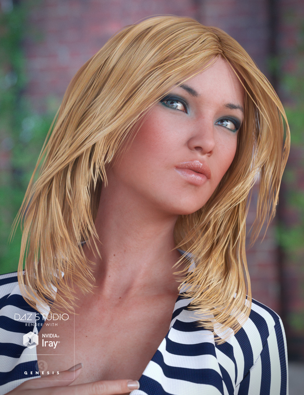 Flirty Hair for Genesis 3 Female(s) by: goldtassel, 3D Models by Daz 3D