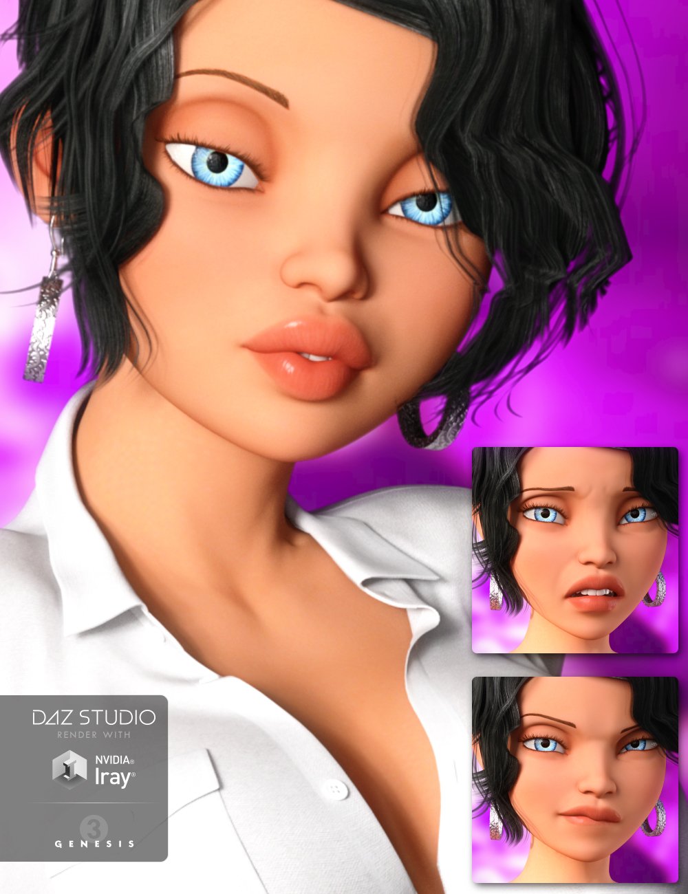 Girl 7 Expressive by: Neikdian, 3D Models by Daz 3D