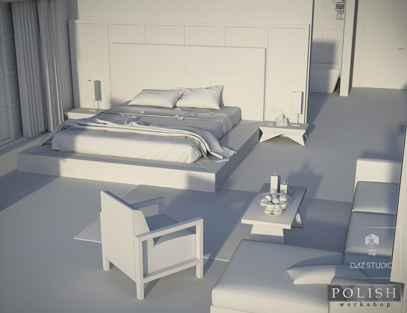 Hotel Room by: Polish, 3D Models by Daz 3D