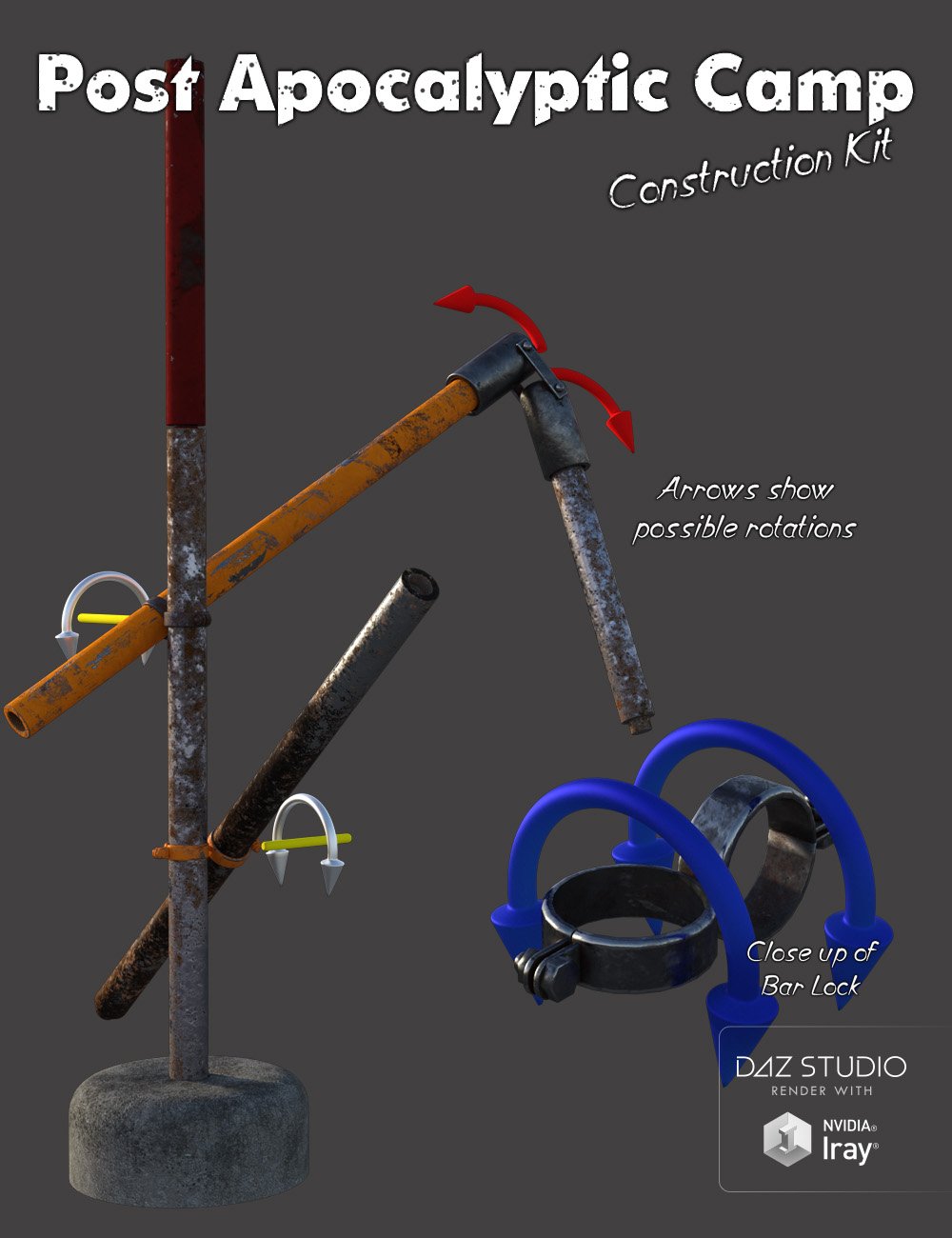 Post Apocalyptic Camp Construction Kit Post Apocalyptic Camp Construction Kit by: Code 66, 3D Models by Daz 3D