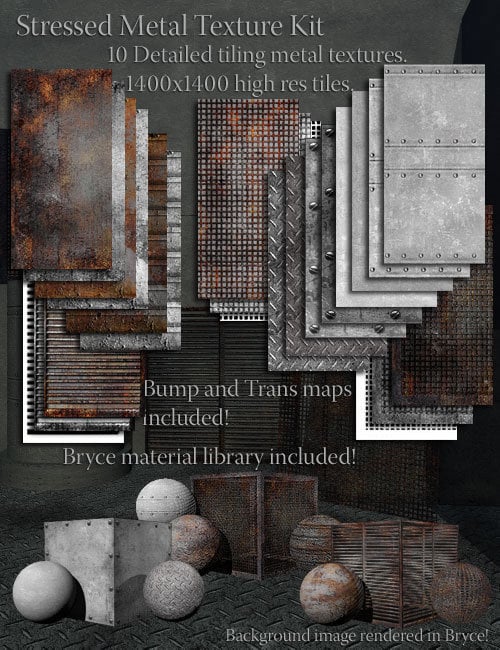 Stressed Metal Texture Kit by: LaurieS, 3D Models by Daz 3D
