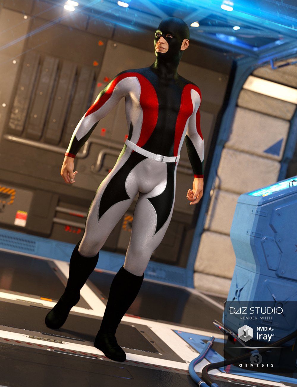 Super Bodysuit Superhero Textures by: Shox-Design, 3D Models by Daz 3D