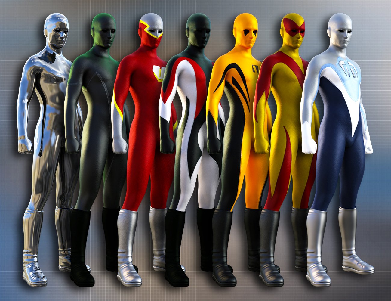Super Bodysuit Superhero Textures Super Bodysuit Superhero Textures by: Shox-Design, 3D Models by Daz 3D