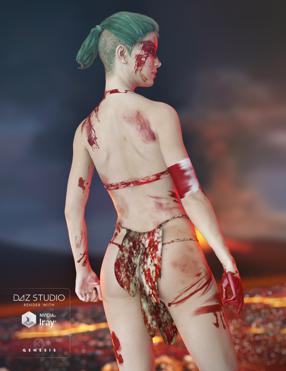 Additional Blood Layers for Genesis 3 Female(s) by: AlFan, 3D Models by Daz 3D