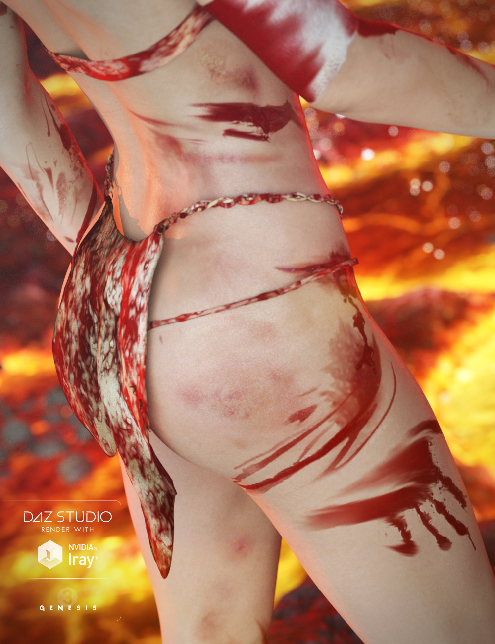 Additional Blood Layers for Genesis 3 Female(s) by: AlFan, 3D Models by Daz 3D