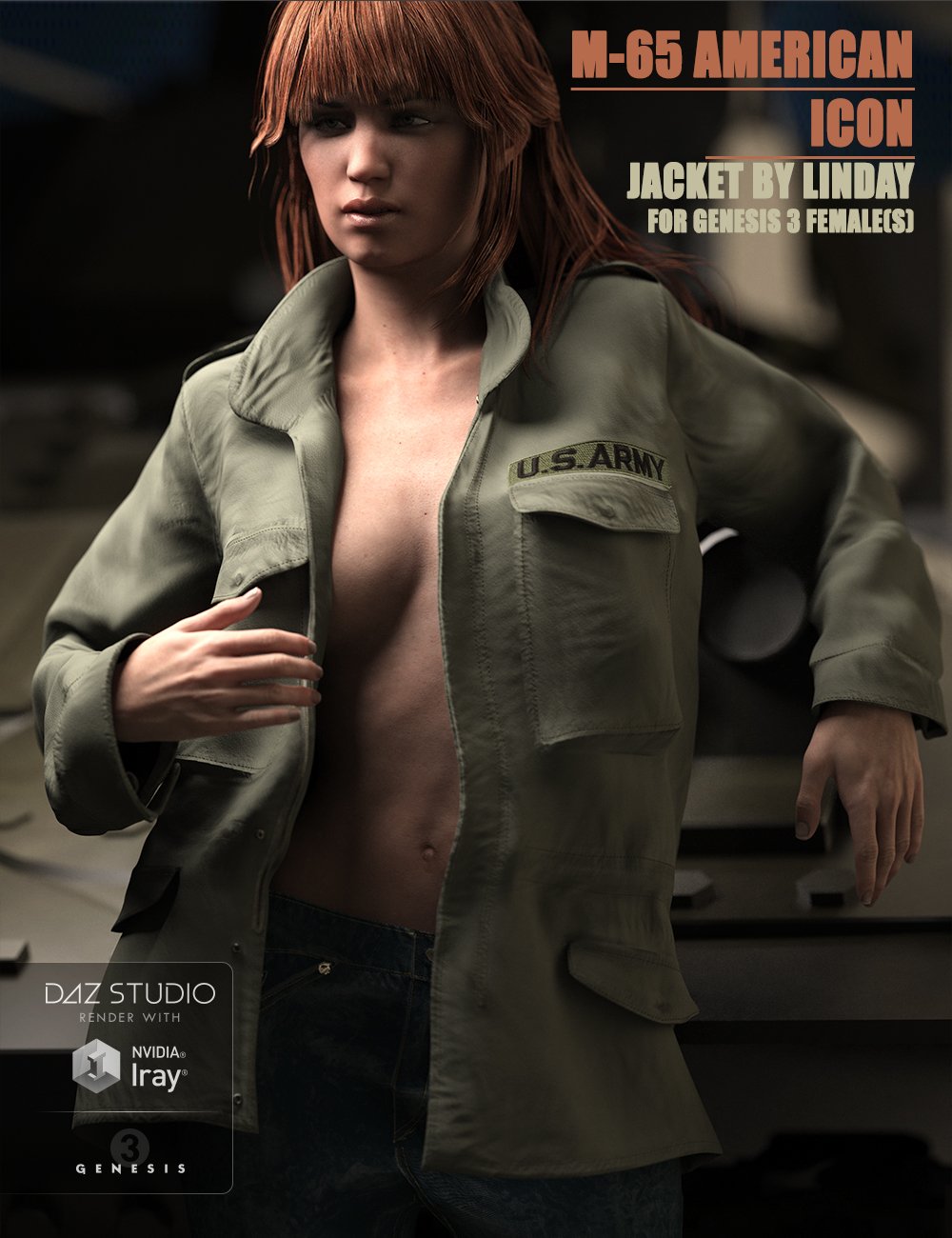 M-65 American Icon for Genesis 3 Female(s) by: Linday, 3D Models by Daz 3D