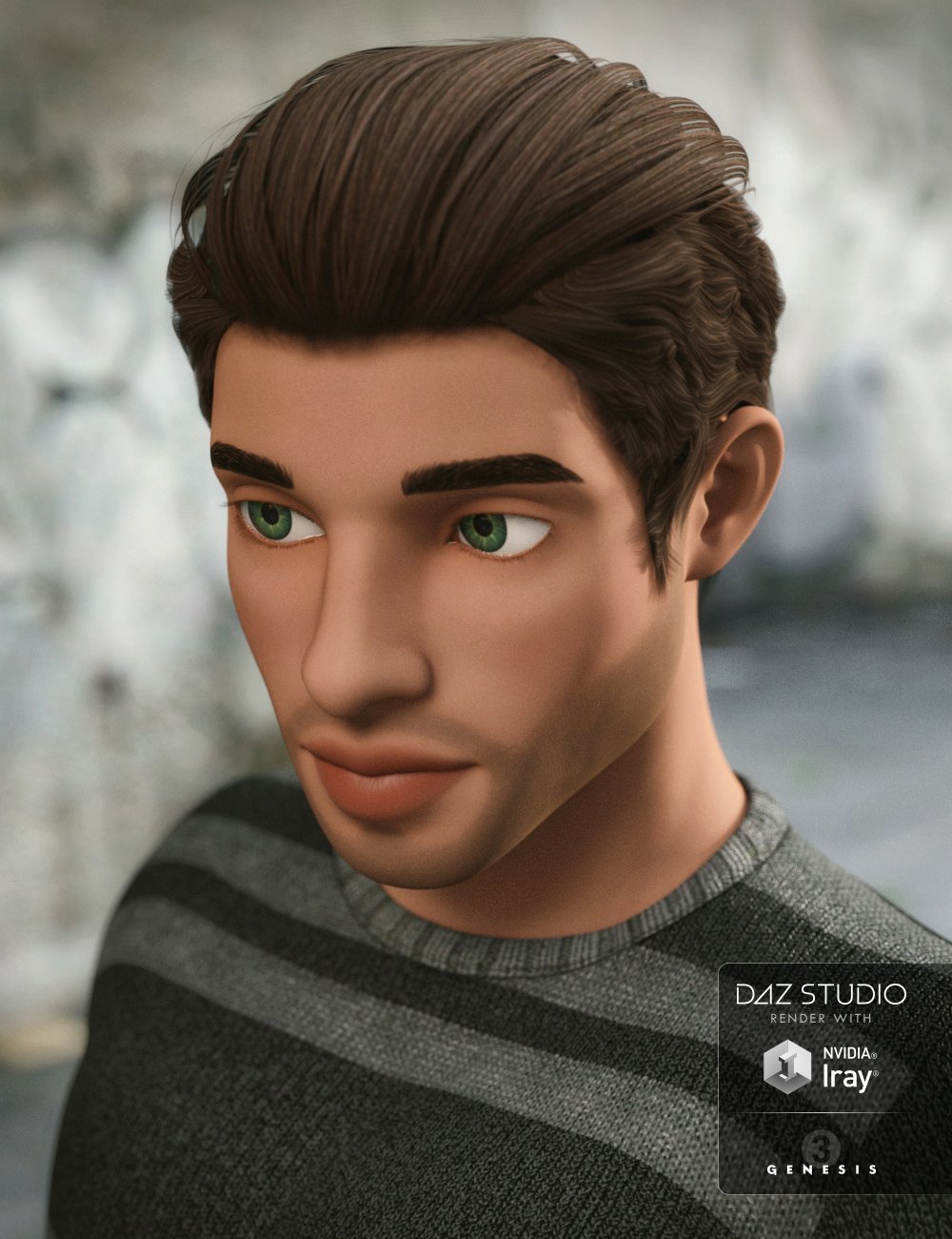 Keegan Hair for Genesis 3 Male(s) by: Propschick, 3D Models by Daz 3D
