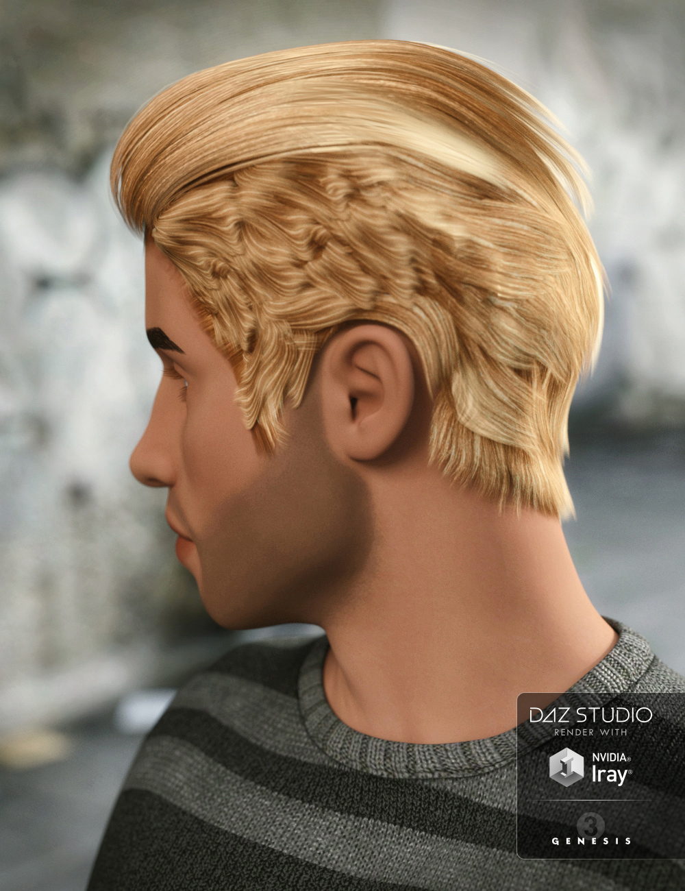 Keegan Hair for Genesis 3 Male(s) by: Propschick, 3D Models by Daz 3D