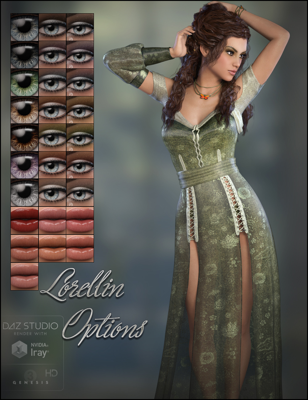 Lorellin for Genesis 3 Female by: Jessaii, 3D Models by Daz 3D