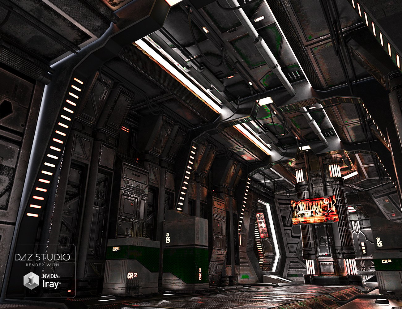 SS Marcoor Corridor 2 Iray by: Ravnheart, 3D Models by Daz 3D
