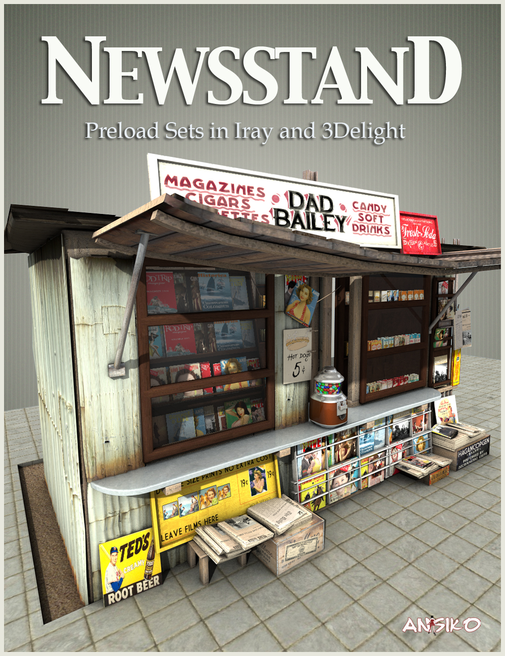 Newsstand by: Ansiko, 3D Models by Daz 3D