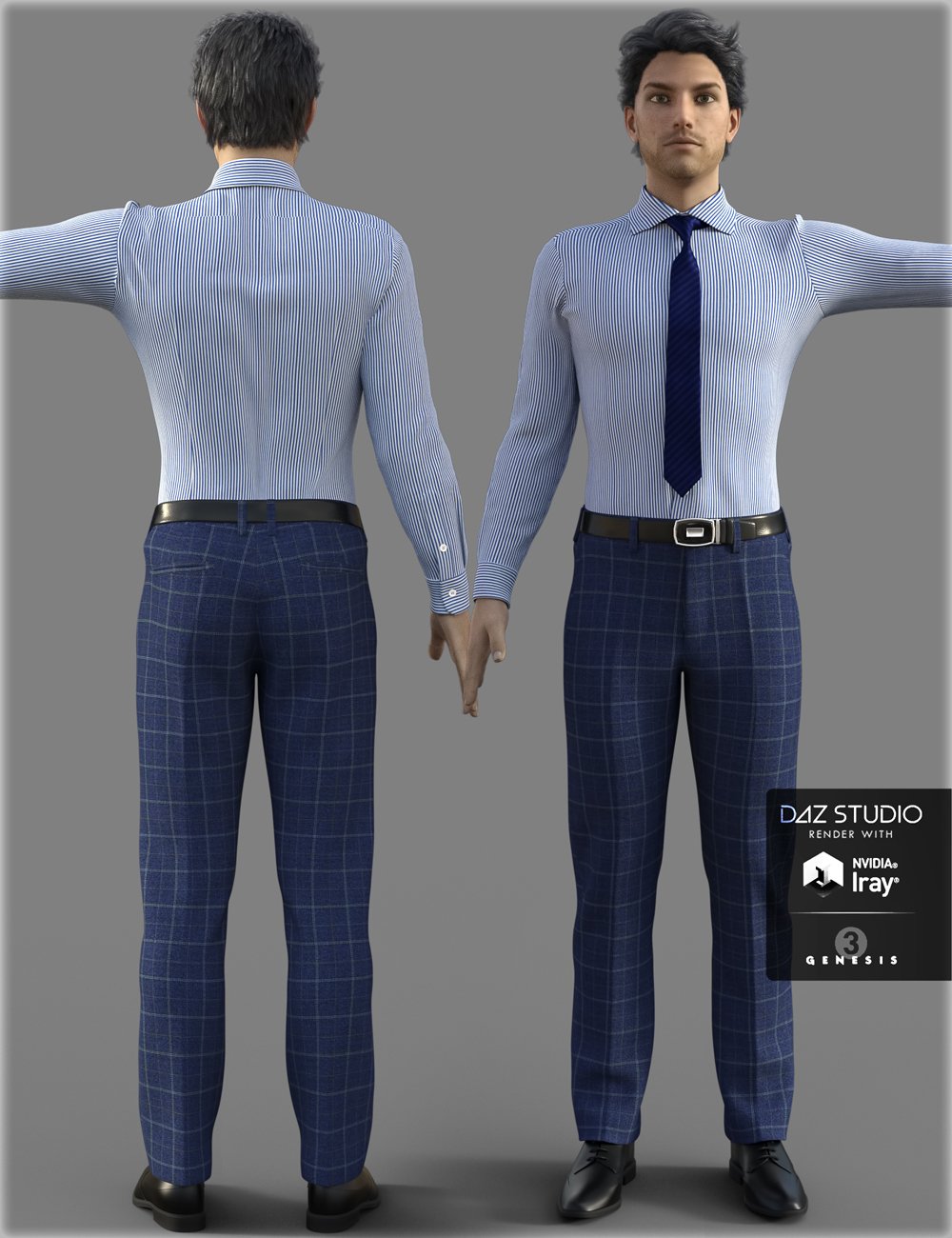 H&C Business Suit A for Genesis 3 Male(s) by: IH Kang, 3D Models by Daz 3D