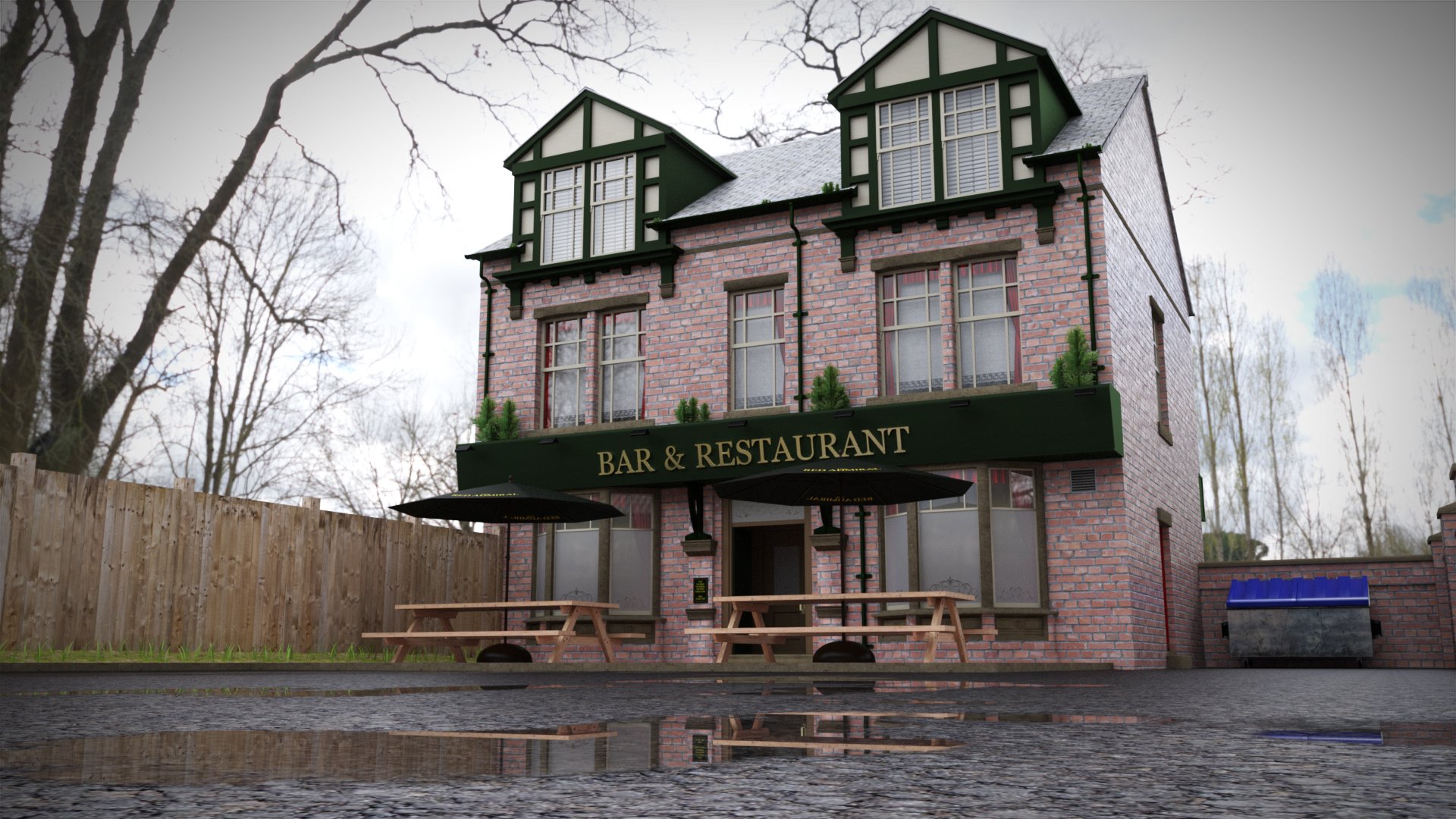 Gastro Pub & Beer Garden by: KindredArts, 3D Models by Daz 3D