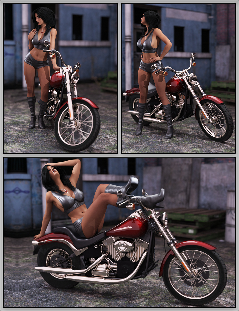 Biker Babe Poses for Genesis 3 Female Biker Babe Poses for Genesis 3 Female by: lunchlady, 3D Models by Daz 3D