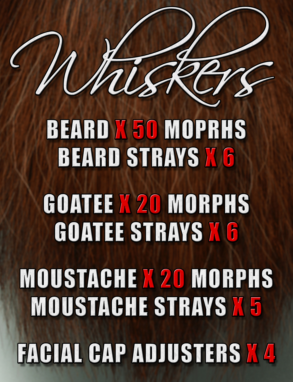 Whiskers for Genesis 3 Male(s) by: Laticis Imagery, 3D Models by Daz 3D