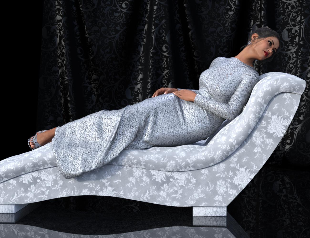 Bella Donna Poses, Chaise & Shaders by: PandyGirlElliandra, 3D Models by Daz 3D