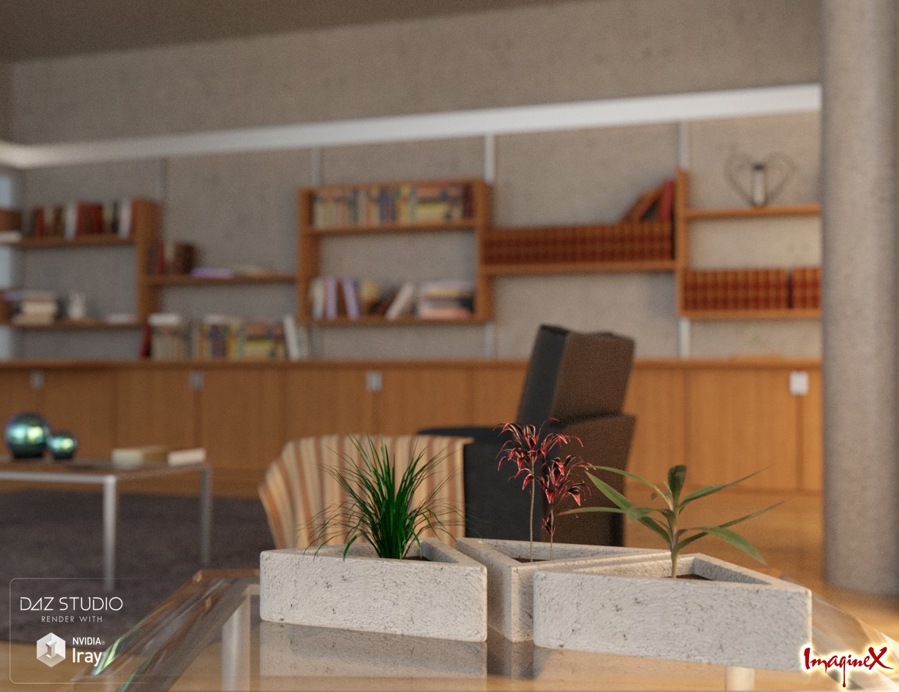Contemporary Reading Lounge Contemporary Reading Lounge by: ImagineX, 3D Models by Daz 3D